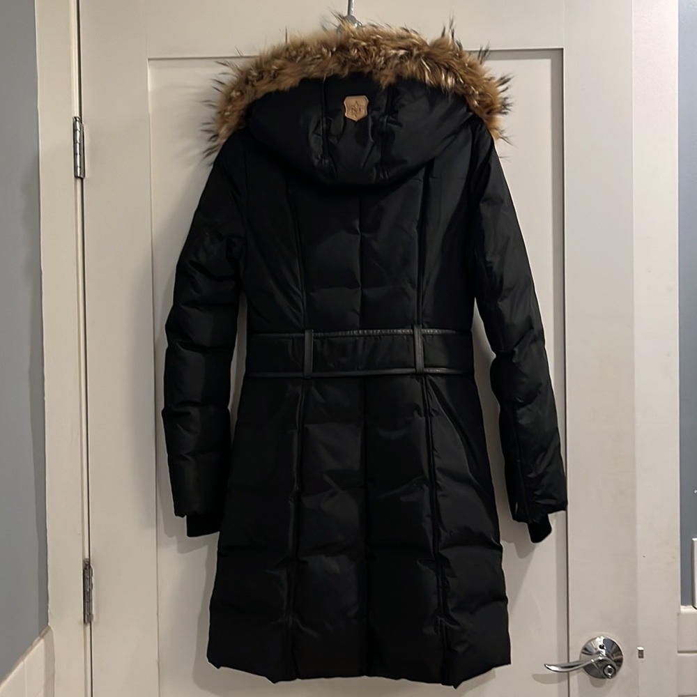 Black Mackage Winter Coat with Fur Trim